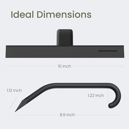 dancemoon JustHang Shower Squeegee with Built-in Hook, 10-Inch Black - color: Classic Black