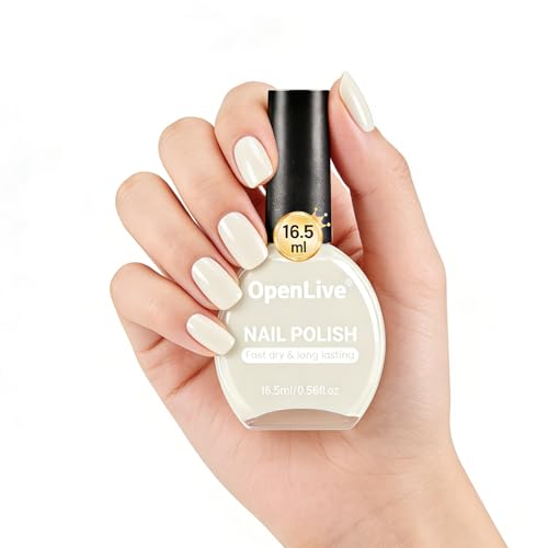OpenLive 16.5ml Beige White Nail Polish Large Volume Quick Dry Nail Polish - color: Beige White