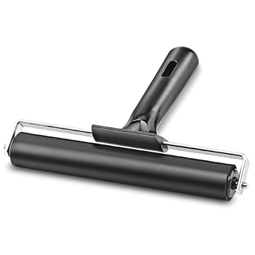 Rubber Roller, Ideal for Anti Skid Tape Construction Tools, Print, Ink and Stamping Tools (8-Inch, Black) - size: 8-Inch