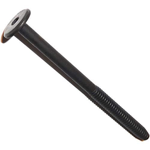 Hard to Find Fastener Black Joint Connector Bolts, Flat Hex Head Bolts for Furniture Construction, Cabinetry, Architecture, Home Improvement, DIY, 1/4"-20 x 3.55", Pack of 5