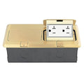 ENERLITES Dual Pop-Up Floor Box Kit 8.68“ x 4.75” with 20A Outlet, Brass - color: Brass 8.68 X 4.75 in