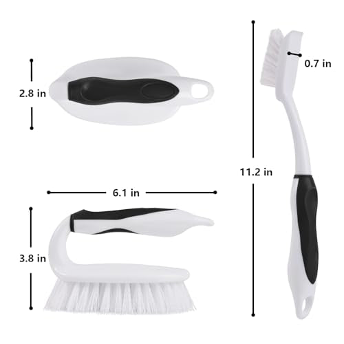 Scrub Brush Set, 4 Pack Deep Cleaning Brush Kit, Black - color: Black