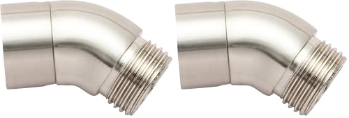 OFFO Shower Head Elbow Adapter, Brushed Nickel All Metal Handheld Shower Head Elbow Adapter Shower Arm Angle Adapter 135 Degrees (Pack of 2) - color: Brushed Nickel, size: 135° (Pack of 2), style: 135°