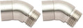 OFFO Shower Head Elbow Adapter, Brushed Nickel All Metal Handheld Shower Head Elbow Adapter Shower Arm Angle Adapter 135 Degrees (Pack of 2) - color: Brushed Nickel, size: 135° (Pack of 2), style: 135°