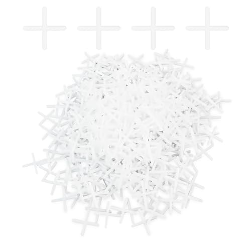 500 Pcs 1.5 mm (1/16 Inch) Plastic Tile Spacers for Stone and Ceramic Tile - color: 1.5mm 1/16 Inch White