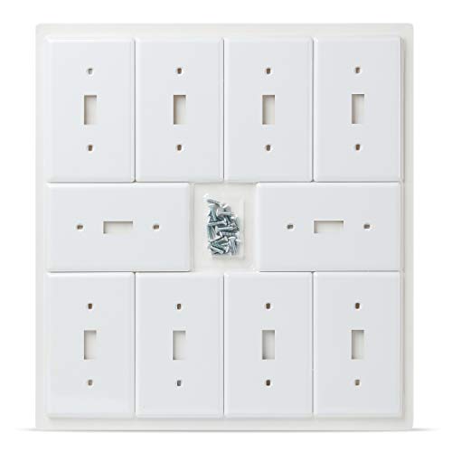 Bates- Light Switch Cover Plate, 2.76" x 4.5", 10 Pack, White | Standard Size, Toggle Wall Plate Cover, Unbreakable, Heat Resistant - color: White, size: 10 Pack, Standard-Size