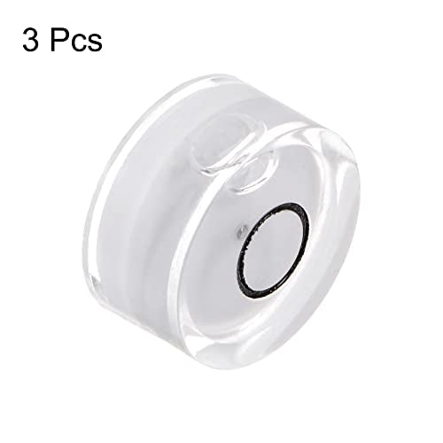 HARFINGTON 3pcs Round Bubble Level 18x9mm Mini Circular Bullseye Spirit Levels for Leveling Camera Tripod Telescope Workshop Turntable Pictures Frame, White - color: White (Black Circle), size: 18x9mm
