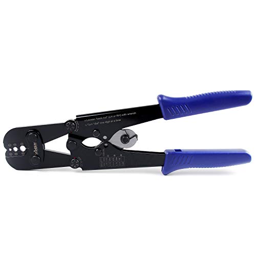Zhushan Wire Rope Crimping Tool - Heavy Duty Crimper & Cutter for Aluminum Oval Sleeves, Crimp Ferrules, and Loop Sleeves (1/16" to 1/8") - Ideal for Fish Line, Cable, and Wire