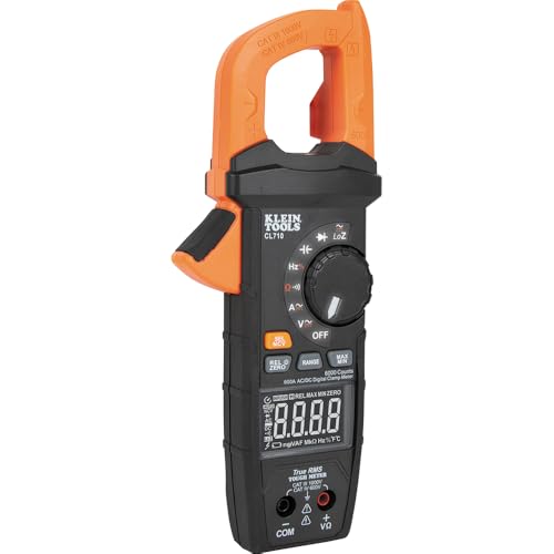 Klein Tools CL710 Digital Clamp Meter, Auto Ranging TRMS, AC/DC Volt/Current, LoZ, Continuity, Frequency, Capacitance, NCVT, More 1000V - size: Clamp Meter