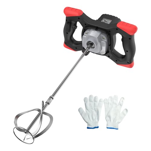 IMAYCC Cement Mixer 2100W, Portable Concrete Mixer, 110V Handheld Mud Mixer for Motar,Paint, Grout, Plaster, Thinset,Fodder Stirring Tool - color: Black