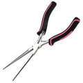7.3 Inches Thin Extra Long Needle Nose Pliers with Serrated Jaw Long Nose Plier for Jewelry Making, Fishing, Wire Wrapping, Crafts, Electronic Repair, Jewelry Pliers with Curved Handle - style: Needle Nose Plier with Curved Handle
