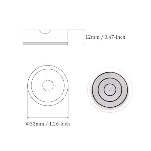 5pcs Small Circular Bubble Spirit Levels - [12mm Diameter 6mm Thickness] Mini Round RV Level Leveling Tools for Travel Trailer Turntable Camera, White - color: White, size: 12mm x 6mm