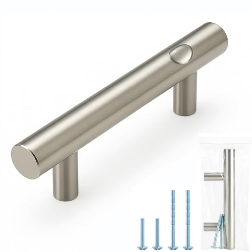 35 Pack | Brushed Nickel Cabinet Pulls 3 Inch – German Krupp Stainless Steel Cabinet Handles Silver, CNC Precision ±0.01mm, Family Kitchen Renovation Set, Durable and Unified Look - color: Brushed Nickel, size: 3 inch Hole Center