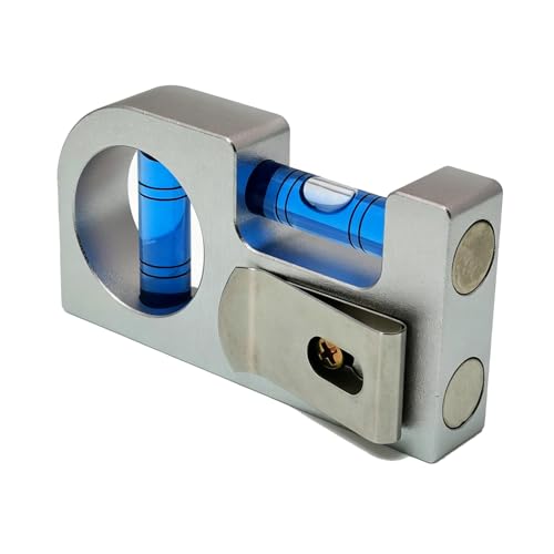 Solid aluminum alloy Mini level ruler portable mini level bubble meter with magnetic function TV stand installation (Silver Blue) - color: Silver Blue