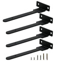 4 Pack Floating Shelf Brackets 8 Inch Black Metal Hidden L Supports - size: 4 Pack