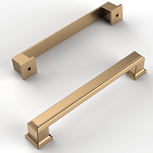 Amerdeco 6 Pack Champagne Bronze Cabinet Pulls 5" - color: Champagne Bronze, size: 5" hole center, style: 6 Pack