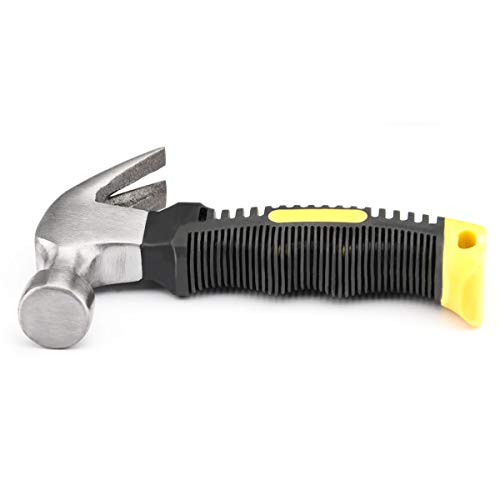 ZOENHOU 6 PCS 8 Oz Claw Hammer, Small Stubby Mini Hammers Bulk with Anti-Slip Plastic Coated Soft Handle, Roofing Tools for Car Window Framing Jewelry Making, 6.5 Inch