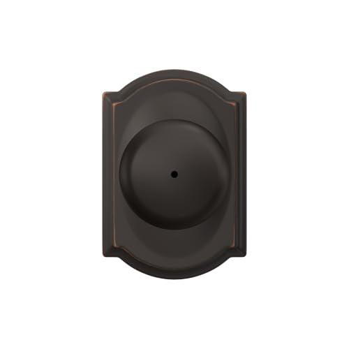 SCHLAGE Plymouth Bed/Bath Privacy Door Handle with Lock, Aged Bronze - color: Aged Bronze, size: Camelot
