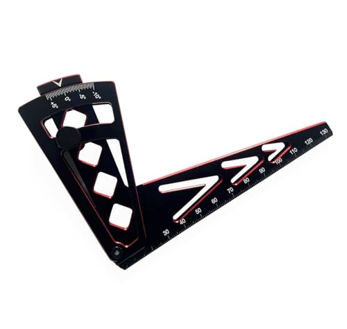 RC Car Camber Gauge Adjustable Wheel Rim Camber Gauge for 1/10 1/8 Trucks - color: Black+red
