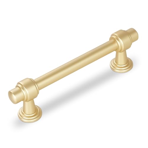 10 Pack Brushed Gold Cabinet Pulls 3-3/4 Inch(96mm) Kitchen Cabinet Handles Cabinet Hardware for Drawer Pulls - color: Brushed Gold, size: 3-3/4' Hole Center(96mm)