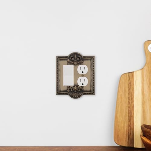 Nostalgic Warehouse Meadows Light Switch Cover Plate - color: Antique Brass, size: Rocker and Outlet