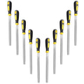 8“ Flat Hand Metal File, 10pcs, length 12”, Ergonomic Rubberized Handle, Uniform Teeth, Strength High Carbon Steel, Perfect for Long Time Use for Trimming, Sharping Metal, Stone, Wood, etc.