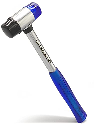 Rubber Mallet Hammer, KAIHAOWIN Small Rubber Mallet Rubber Mallet with Ergonomic Shaped Anti-Slip Handle for Jewelry Leather Crafts Woodworking… (25mm Blue Upgraded Version) - size: 25mm Blue Upgraded Version
