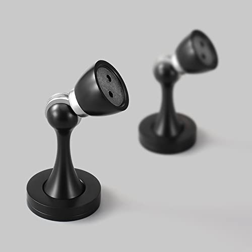 Solid Mental Magnetic Door Stop, Wall Mounted, Black, 2 Pack - color: 2 PCS Black