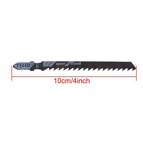 20Pcs T144D 6 TPI Speed T-Shank Jig Saw Blades for Cutting Metal, Wood, PVC, and Plastic, 4 Inch - size: T144D