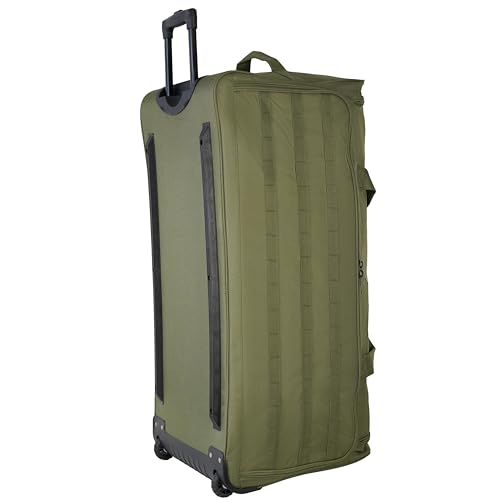 US Army ROMEO 36-inch Extra-Large Tactical Duffel Bag with Wheels | Heavy Duty Material, Molle Webbing, Water Resistant Military Rolling Bag for Travel, Deployment, Camping - Tactical Green - color: Tactical Green, size: 36-inch XL