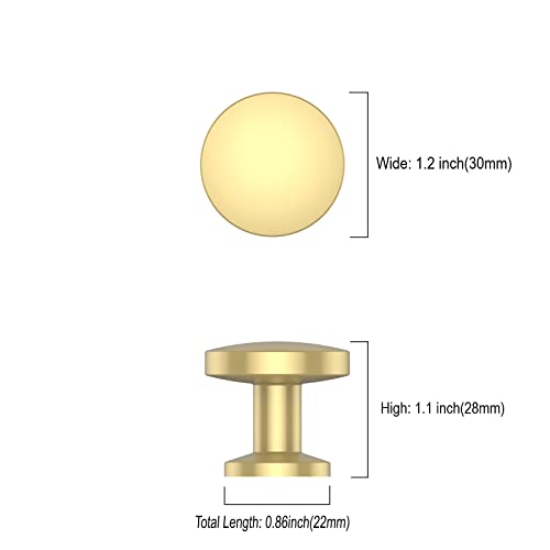Asidrama 20 Pack Gold Zinc Cabinet Knobs for Dresser Drawers - color: Gold, style: 20 Pack
