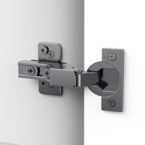 Chibery 10 Pack Inset Soft Close Concealed Hinges, Black Titanium Plated, Slow Smooth, Self Closing, 105° Open, 3D Adjustment, 85 ＆ 105 Degrees, Clip On Plate, Anti-Rust for Frameless Cabinet Door - size: Inset