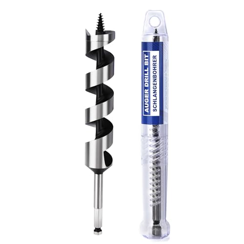 1-1/4" X 9" Auger Bit for Wood, 32x230mm Hex Long Auger Drill | 3/8" Hex Shank,for Hard Wood,Ship, Composite Materials, Drywall and DIY Projects - size: 1-1/4" (32mm)diameter, style: 9 inch / 230mm Length