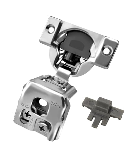 Berta (10 pcs) 1 1/2" Overlay Cabinet Door Hinges, 90 Degree Restricted Opening Angle Soft Closing Face Frame Hinges, 6-Ways 3-Cam Adjustment, Concealed Kitchen Cabinet Door Hinges with Screws - size: 1 1/2" Overlay