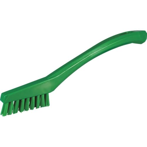 Vikan 44012 Brush,Detail,Stiff,9" x .5",PP/PBT,Green - color: Green