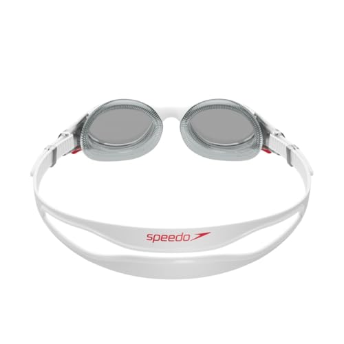 Speedo Unisex-Adult Swim Goggle Biofuse 2.0 - color: White/Red/Light Smoke