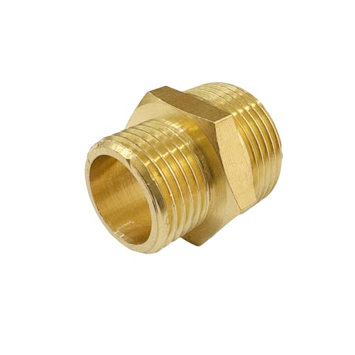 3/4" x 1/2" Male Threaded Hex Nipple Reducer Brass NPT Pipe Fitting Adapter Straight Connectors Pack of 2 - size: 3/4" x 1/2" -2 Pack