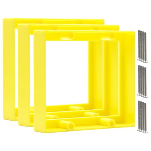 3/4" Double Gang Electrical Box Extender,Yellow,Pack of 3 - color: Yellow-3/4"