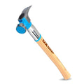 OX Pro Framing Hammer 22 oz Milled Face with Curved Hickory Wood Handle Hammer with Steel Overstrike Protection - Martillos De Carpintero - style: 22-oz Hammer + Steel Shaft