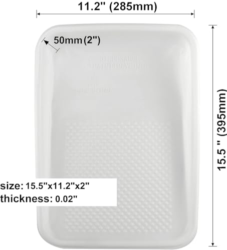 11-Pack 9 inch Disposable Plastic Paint Roller Tray -Come Up with Extra Metal Tray Liner - Ideal for DIY Painting House Projects - size: 12 Pack, 9 Inch