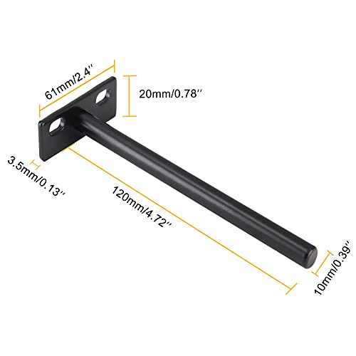 Luomorgo 5 Inch Floating Shelf Bracket, 4 Pcs, Black Blind Shelf Support - size: 5 Inch-Black