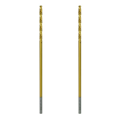 Greycore Tools 5/32 Inch x 6 Inch Cobalt Aircraft Extension Bit – 2 Pack M35 Cobalt Drill Bit, Industrial Titanium Coating – Drill Bits for Steel, Hard Metal, Cast Iron, Wood, Plastic (5/32" x 6") - size: 5/32" x 6", style: 6" Length