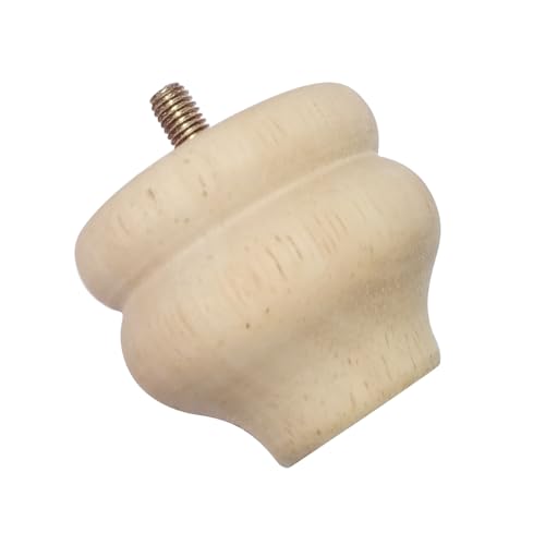2 Inch Wooden Furniture Legs, Solid Wood Unpainted Replacement Furniture Legs, Cabinet Legs/Desk/Sofa/Bookcase Bun Feet, DIY Wooden Round Legs with Mounting Plate & Screws Set of 4 - size: 2 Inch B