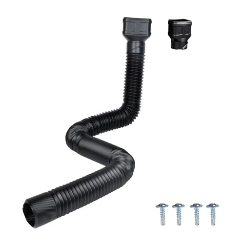 Prestantious 7ft Long Gutter Downspout Extensions Downspout Extender Pipe - color: 1-Pack, Black