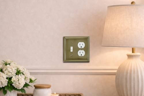 OKAWYC Toggle/Duplex Light Switch Cover Luca Metal Wall Plate, 2-Pack Antique Brass 2 Gang, for Light Switch Cover Outlet Cover Decorative Wallplate, Durable - size: Toggle/Duplex