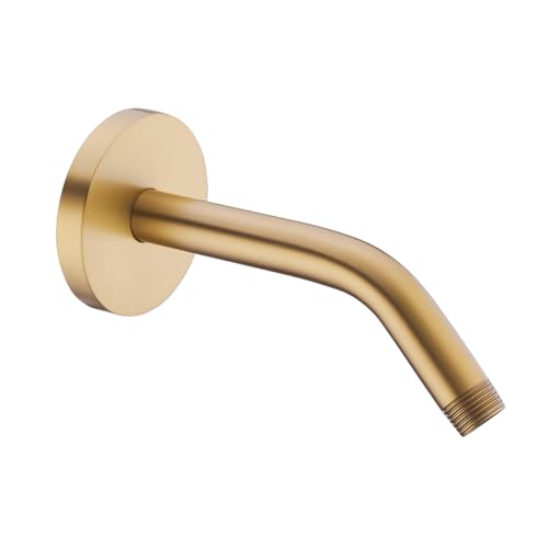 RANDOM Shower Arm with Flange,Gold 6 Inches Wall Mount Angle Shower Head Extension Arm For Fixed Shower Head Stainless Steel,Champagne Bronze.RD91018-6CB - color: 6″ Champagne Bronze(Round Flange)