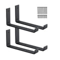 4 Pack Shelf Brackets, Heavy Duty 9 Inch J Shelf Bracket with Lip, Industrial Wall-Mounted Floating Supports for 8.8" Wide Lumber Board, Matte Black, HOME MASTER HARDWARE - size: 4 Pack