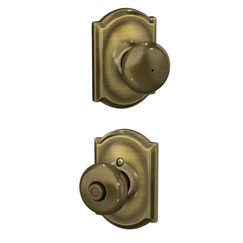 Schlage F40 PLY 609 CAM, Camelot, Antique Brass - color: Antique Brass, size: Camelot