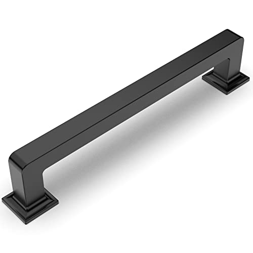 Amerdeco 10 Pack Matte Black Cabinet Pulls 5 Inch(128MM) Hole Centers Kitchen Cabinet Handles Cabinet Hardware Kitchen Handles for Cabinets Cupboard Handles Drawer Pulls ZH0019 - color: Matte Black, size: 5" Hole Center