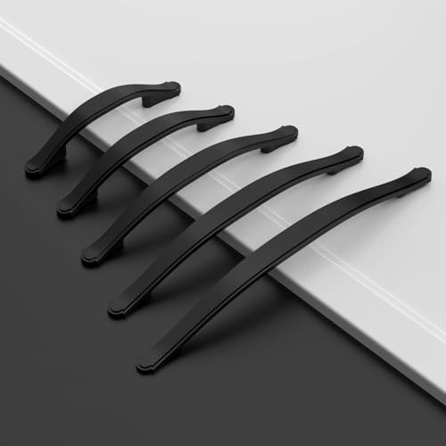 Amerdeco 10 Pack Matte Black Cabinet Pulls 7.5 Inch(192mm) Hole Center Drawer Pulls Cabinet Hardware Kitchen Cabinet Handles for Bathroom ZH0068 - color: Matte Black, size: 7.5"/192MM Hole Center